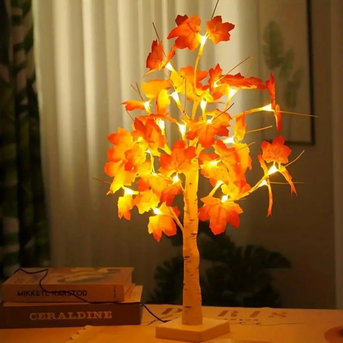 Maple Leaf Birch Thanksgiving Tree Light