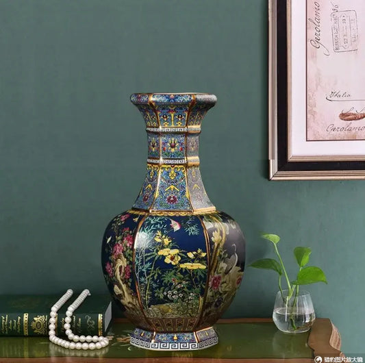 Antique Qianlong Enamel Vase