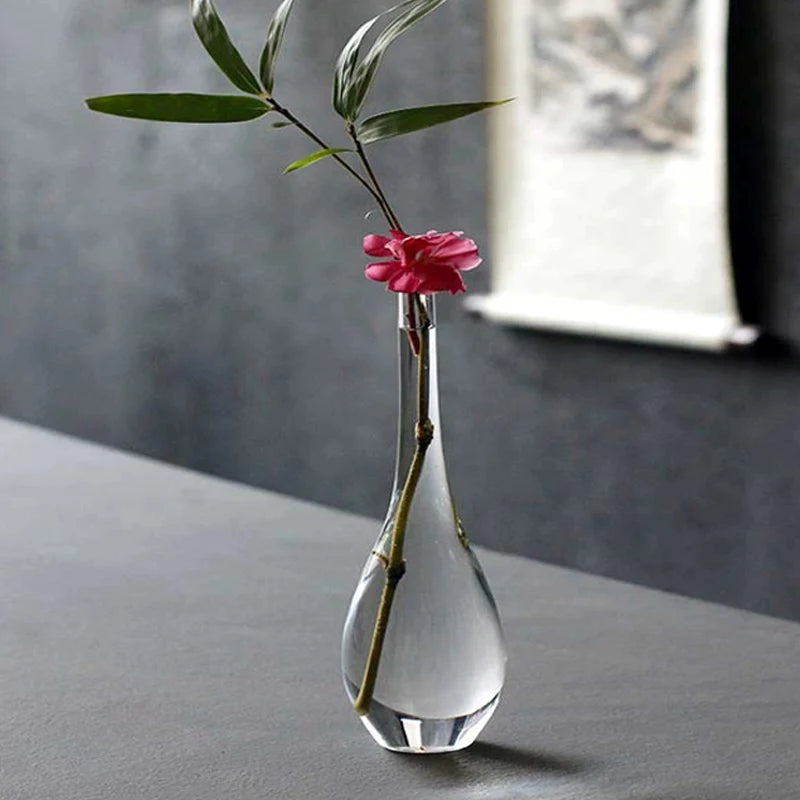 Zen Transparent Glass Vase for Flower Arrangements