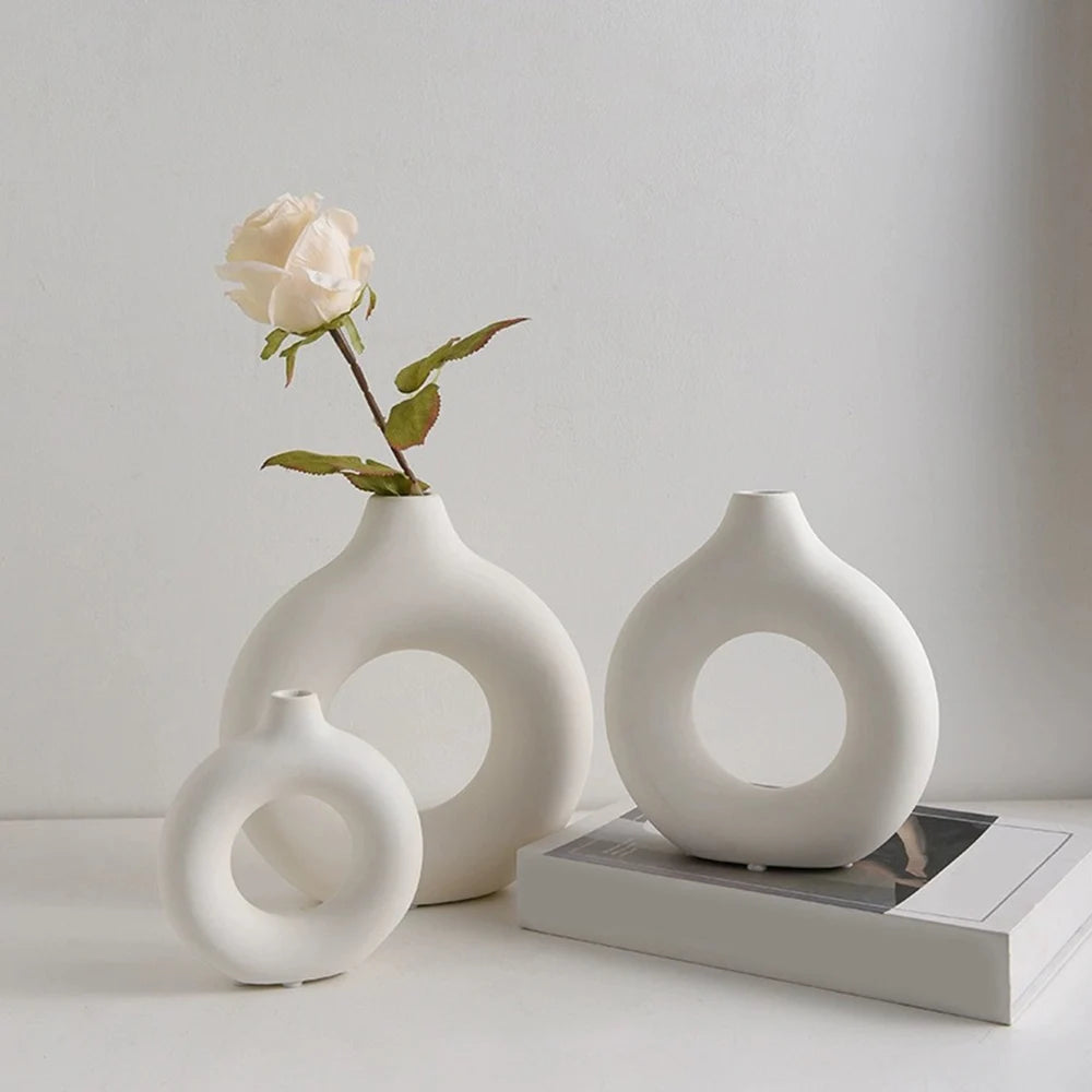 Pure White Ring Vase