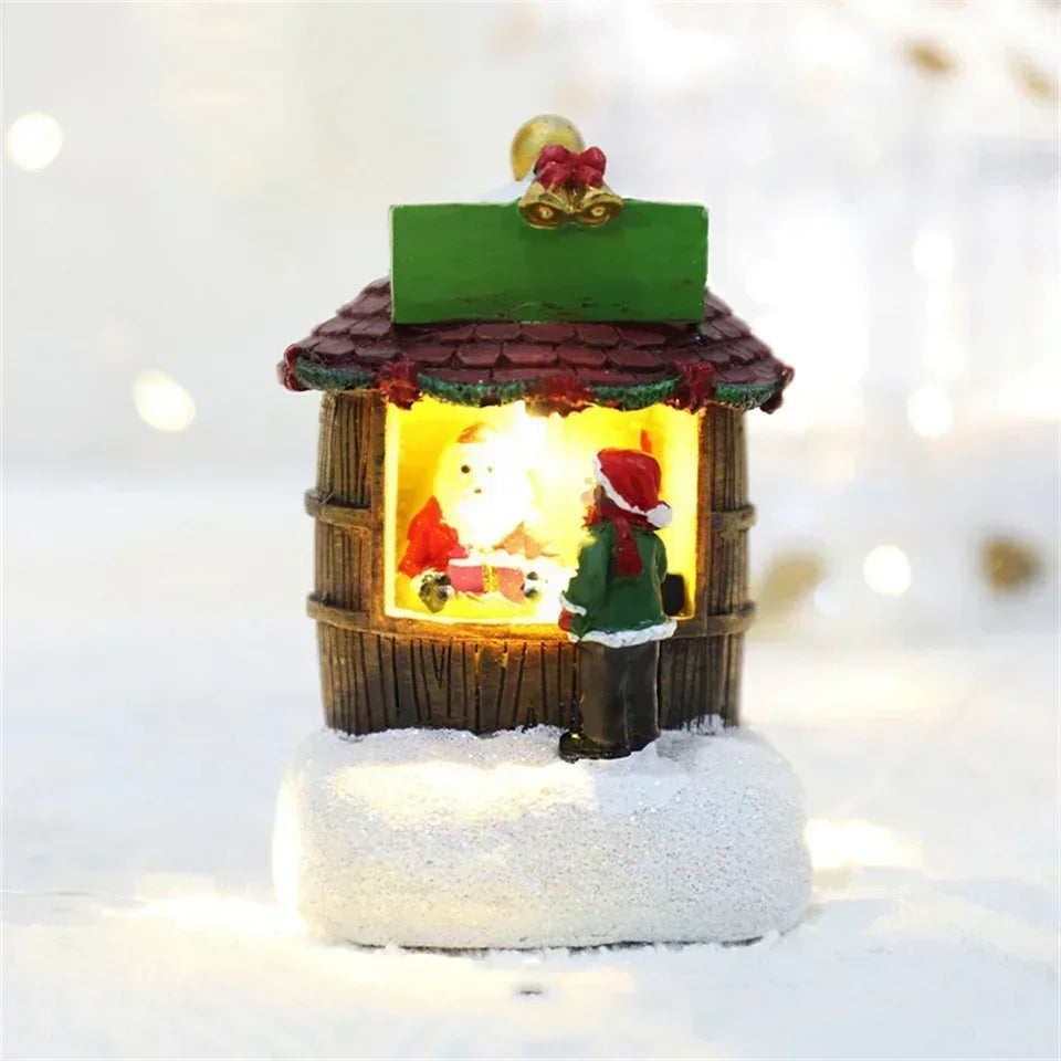 LED Christmas Resin House Ornaments