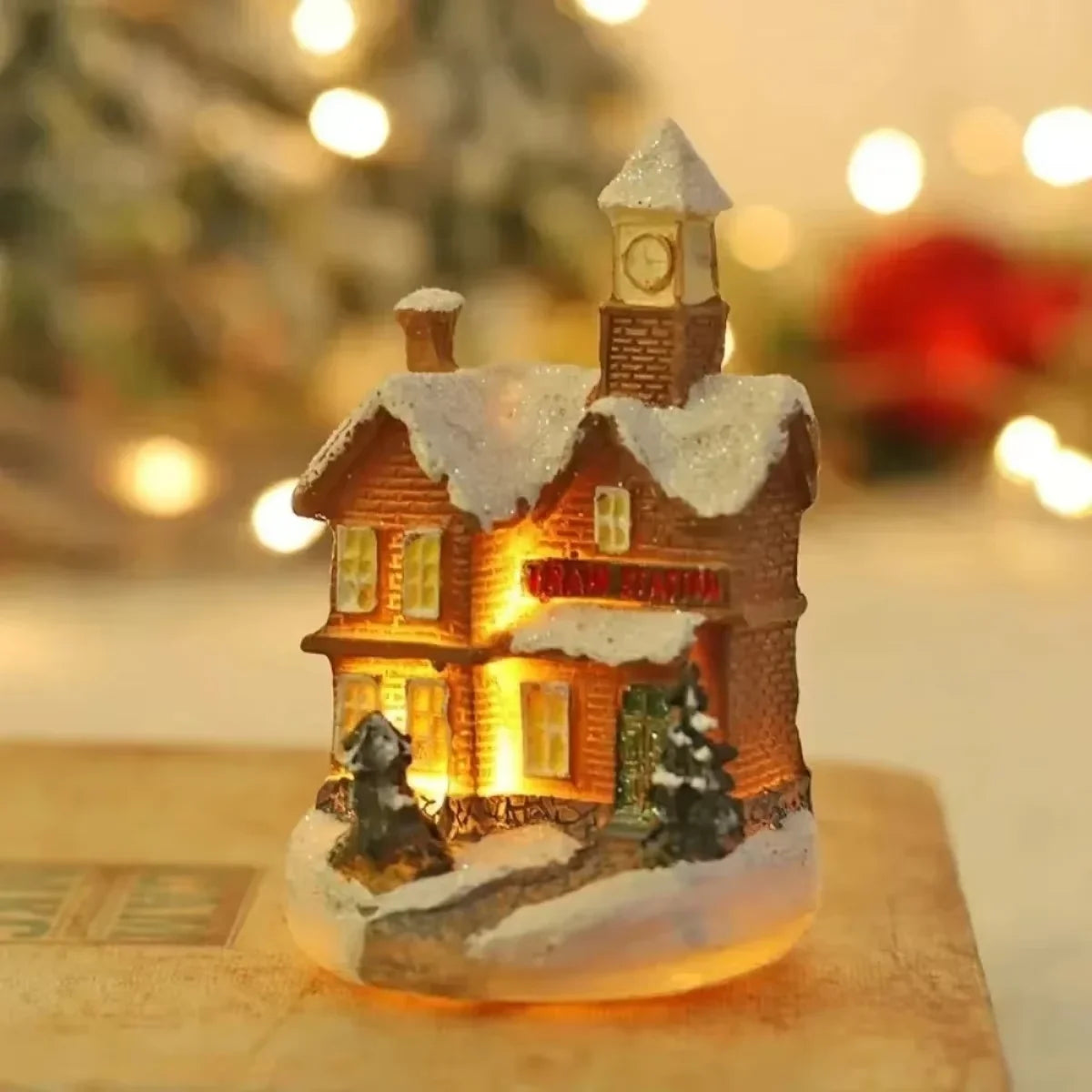 LED Christmas Resin House Ornaments