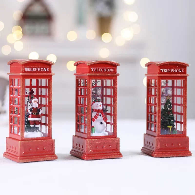 Luminous Christmas Telephone Booth Decor