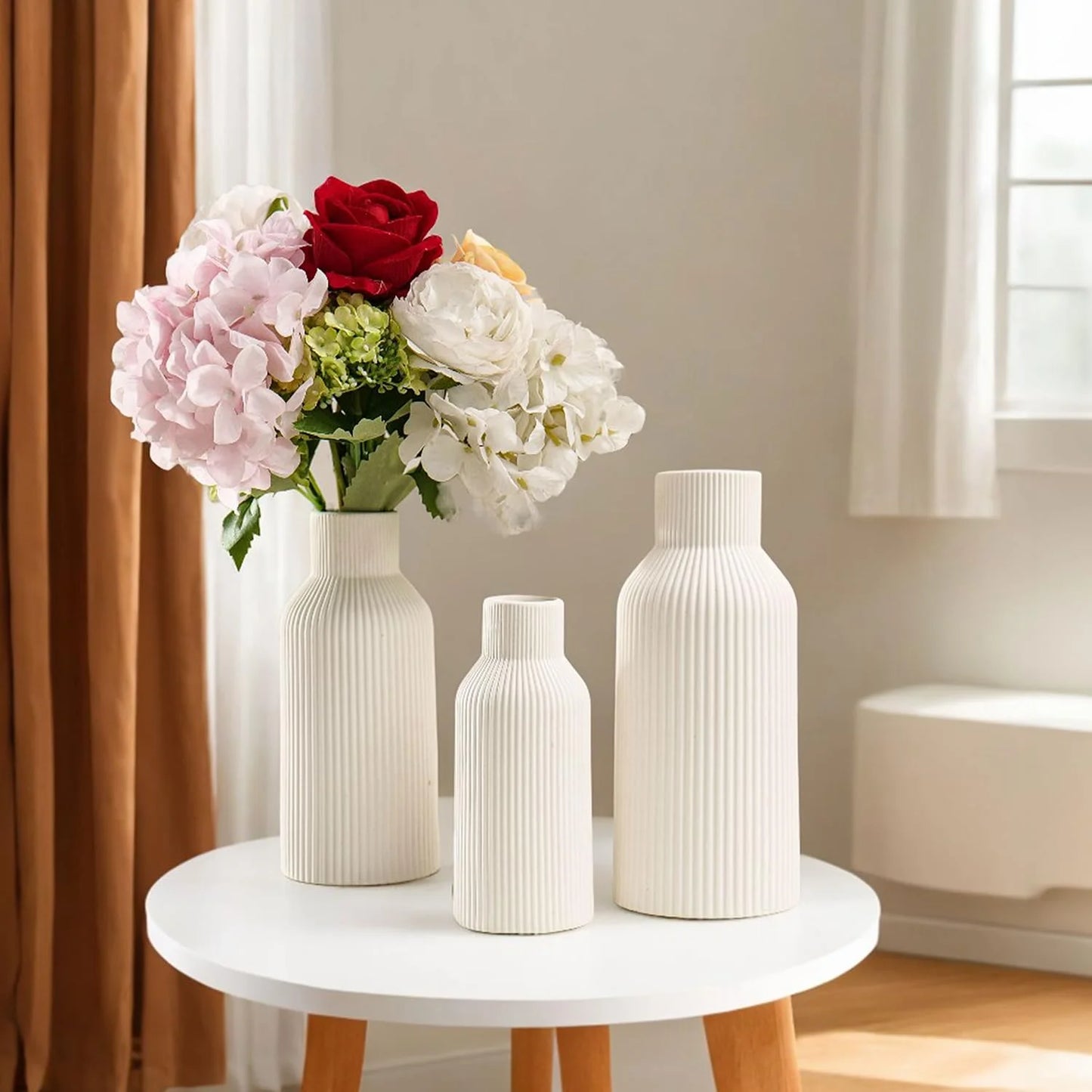 White Ceramic Vase Set