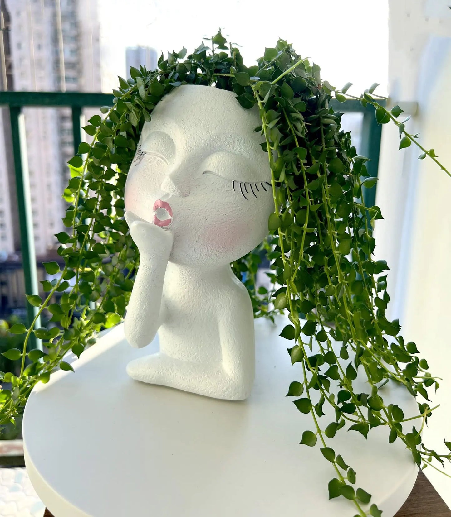 Resin Head Planter Face Pot