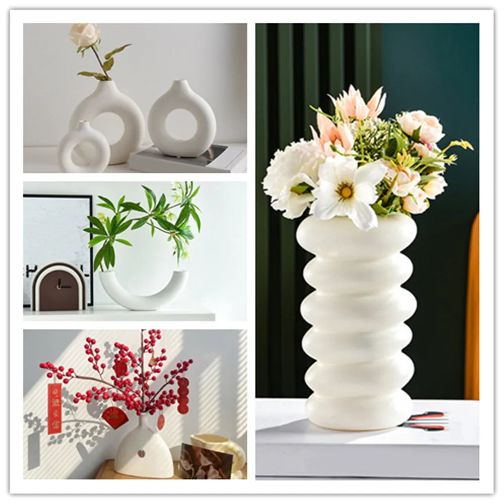 Pure White Ring Vase