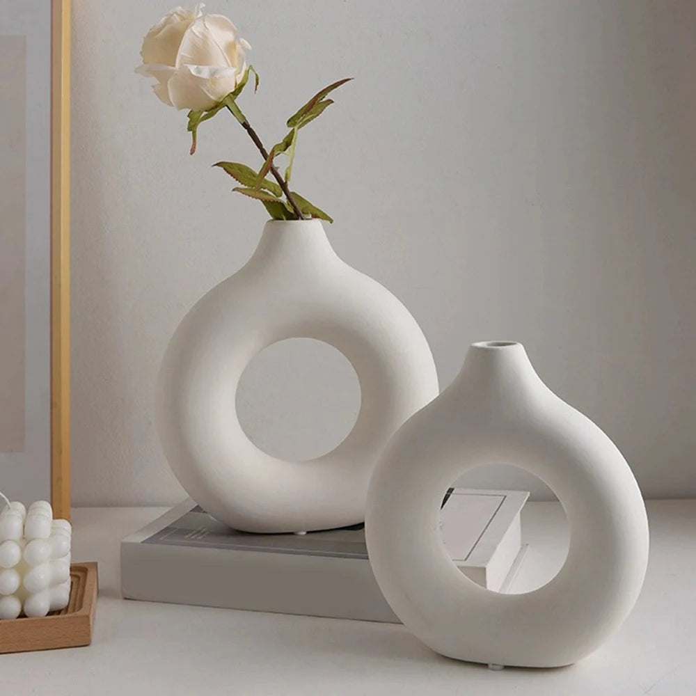 Pure White Ring Vase