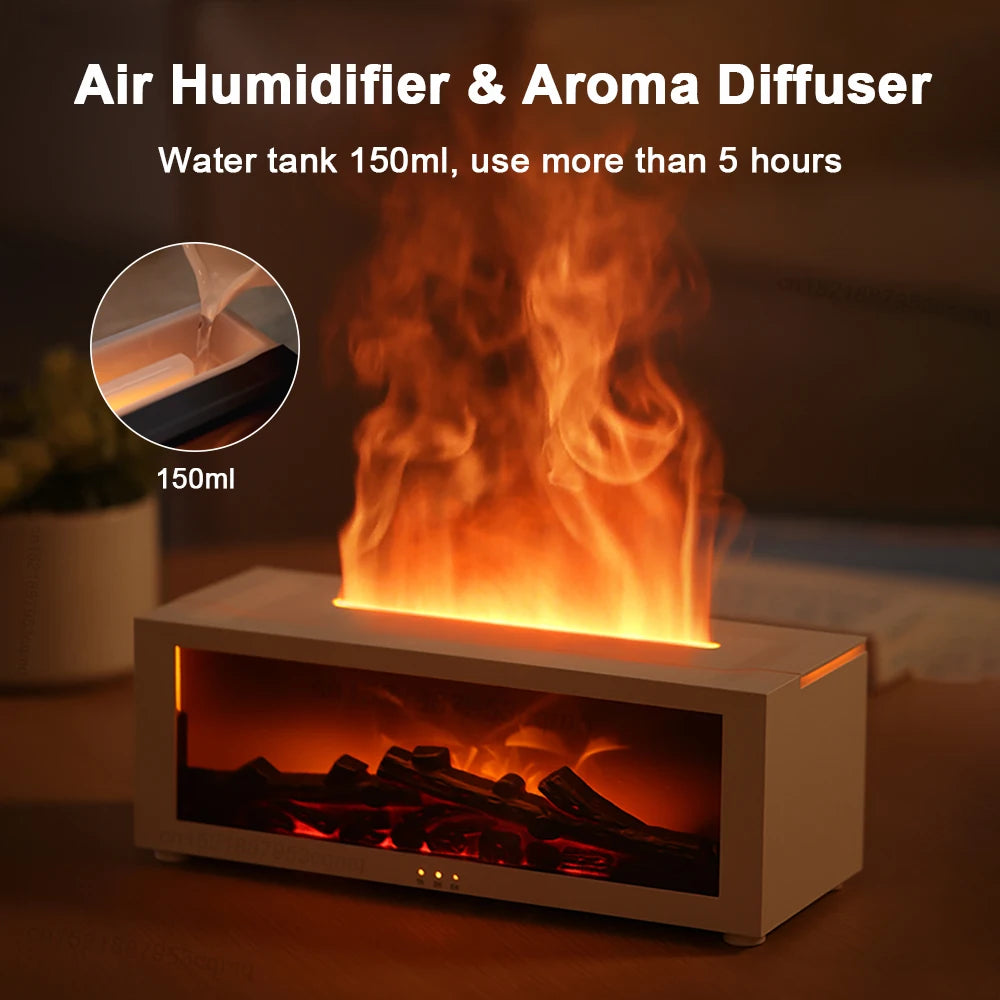 Flame Aroma Diffuser with LED Light