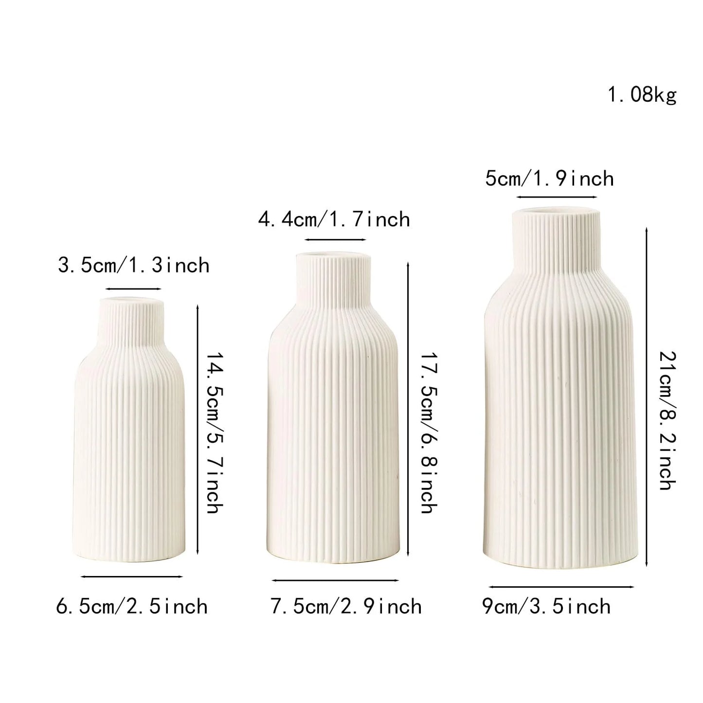 White Ceramic Vase Set