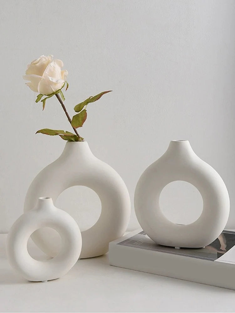 Pure White Ring Vase