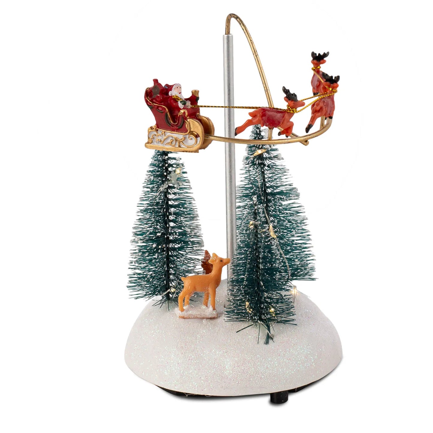 Animated Christmas Village with Flying Sleigh