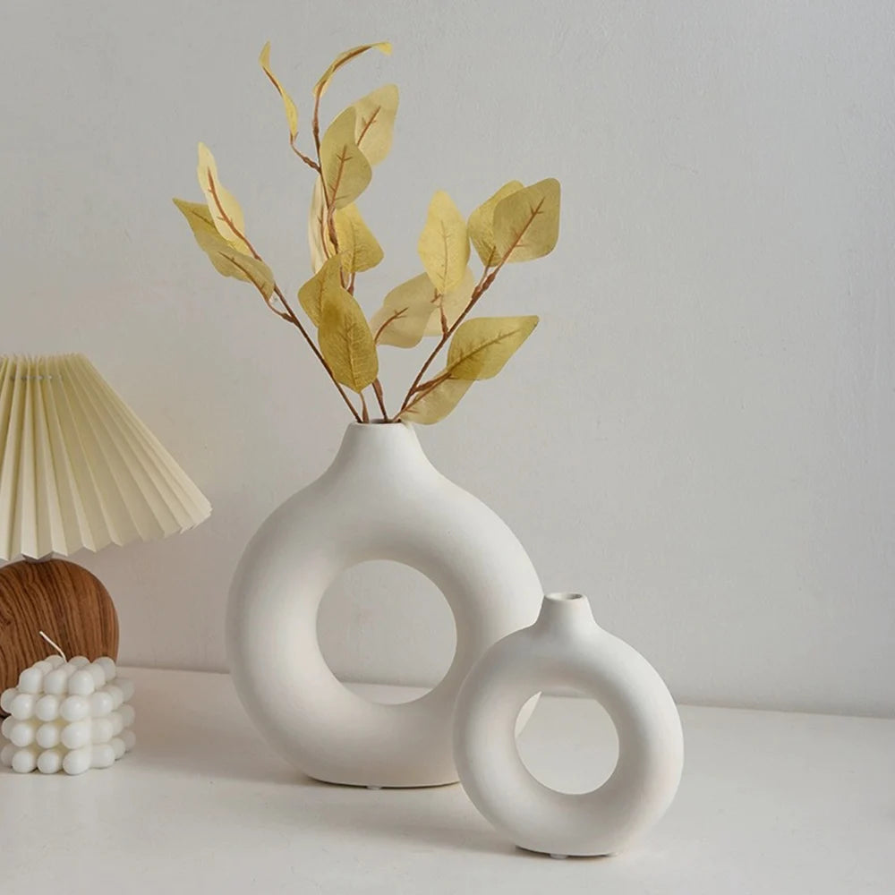 Pure White Ring Vase