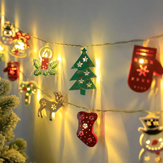 LED Fairy Lights Garland Fawn Gloves Bell Garland Battery-operated Light