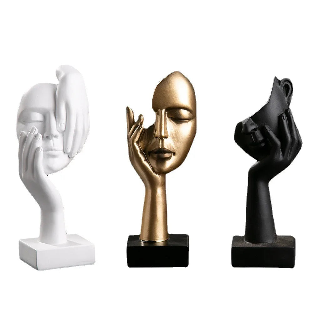 Abstract Resin Face Statue Decor