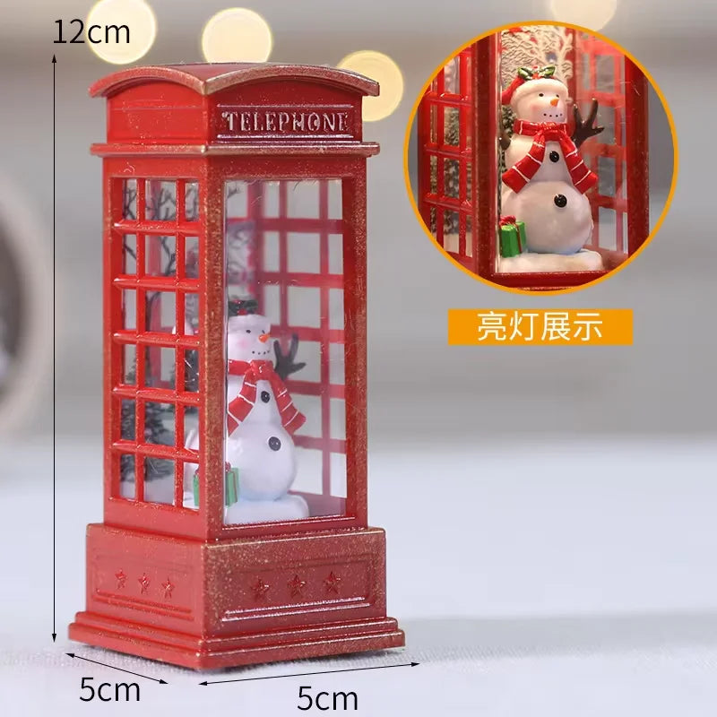 Luminous Christmas Telephone Booth Decor