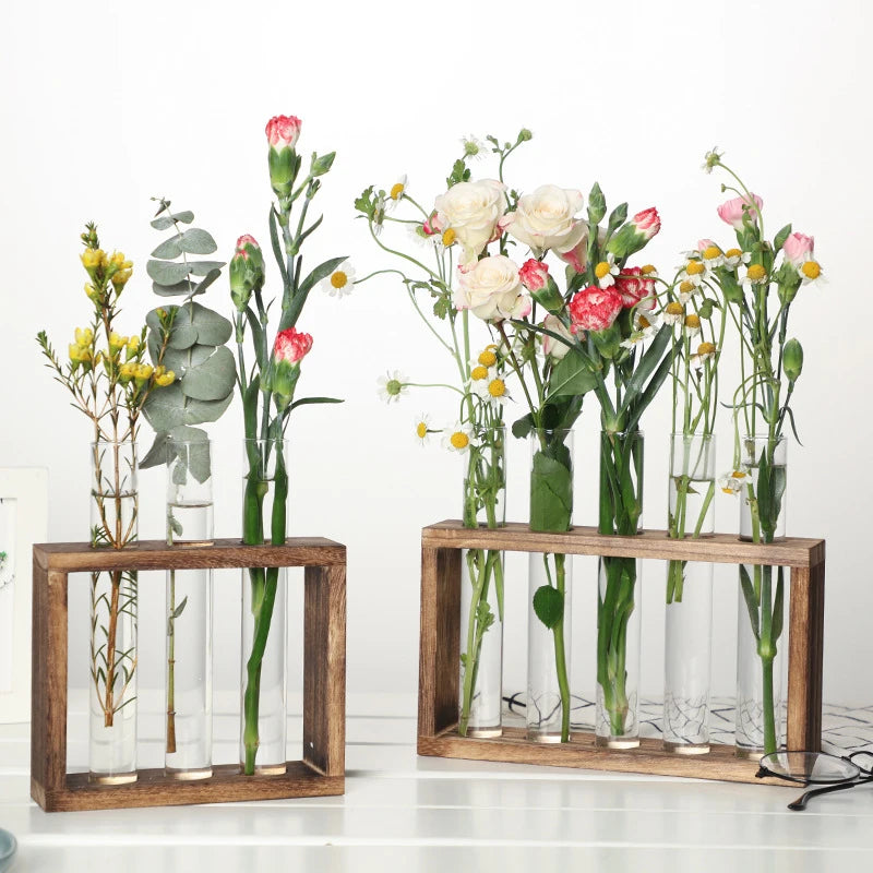 Wood Frame Test Tube Planter Set