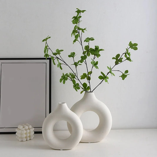 Pure White Ring Vase