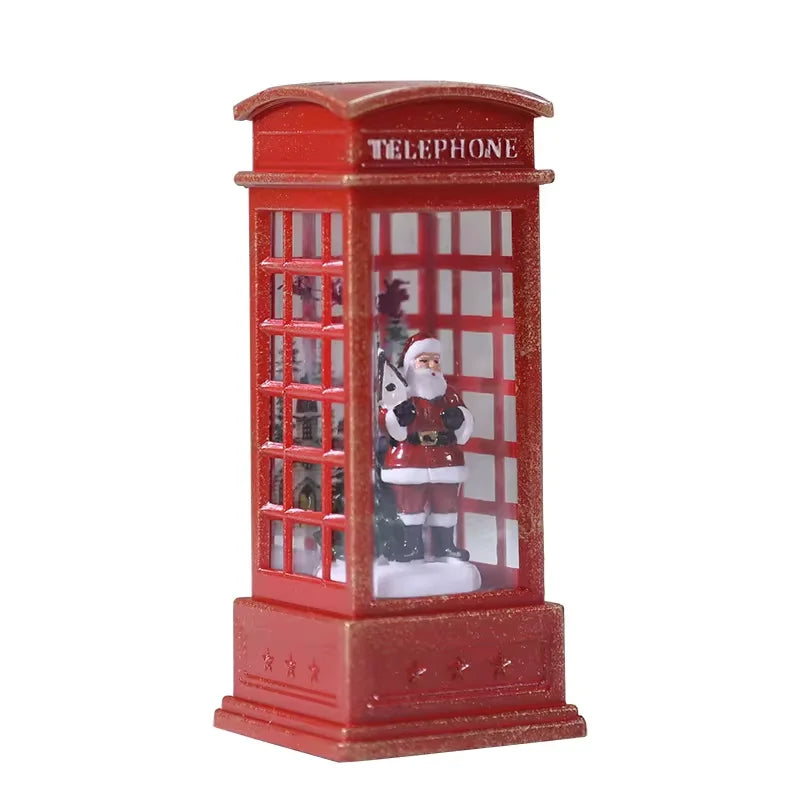 Luminous Christmas Telephone Booth Decor