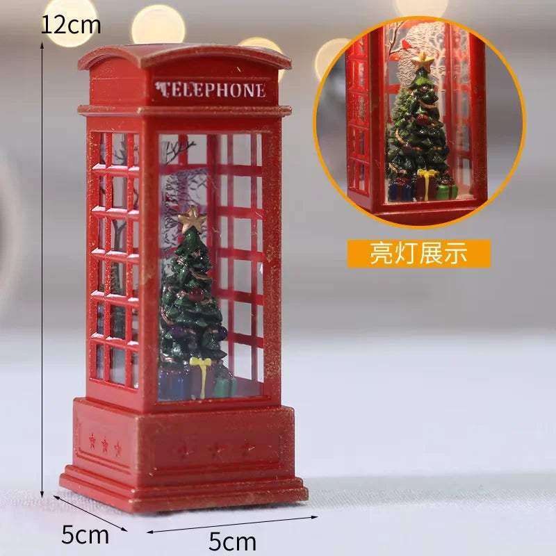 Luminous Christmas Telephone Booth Decor