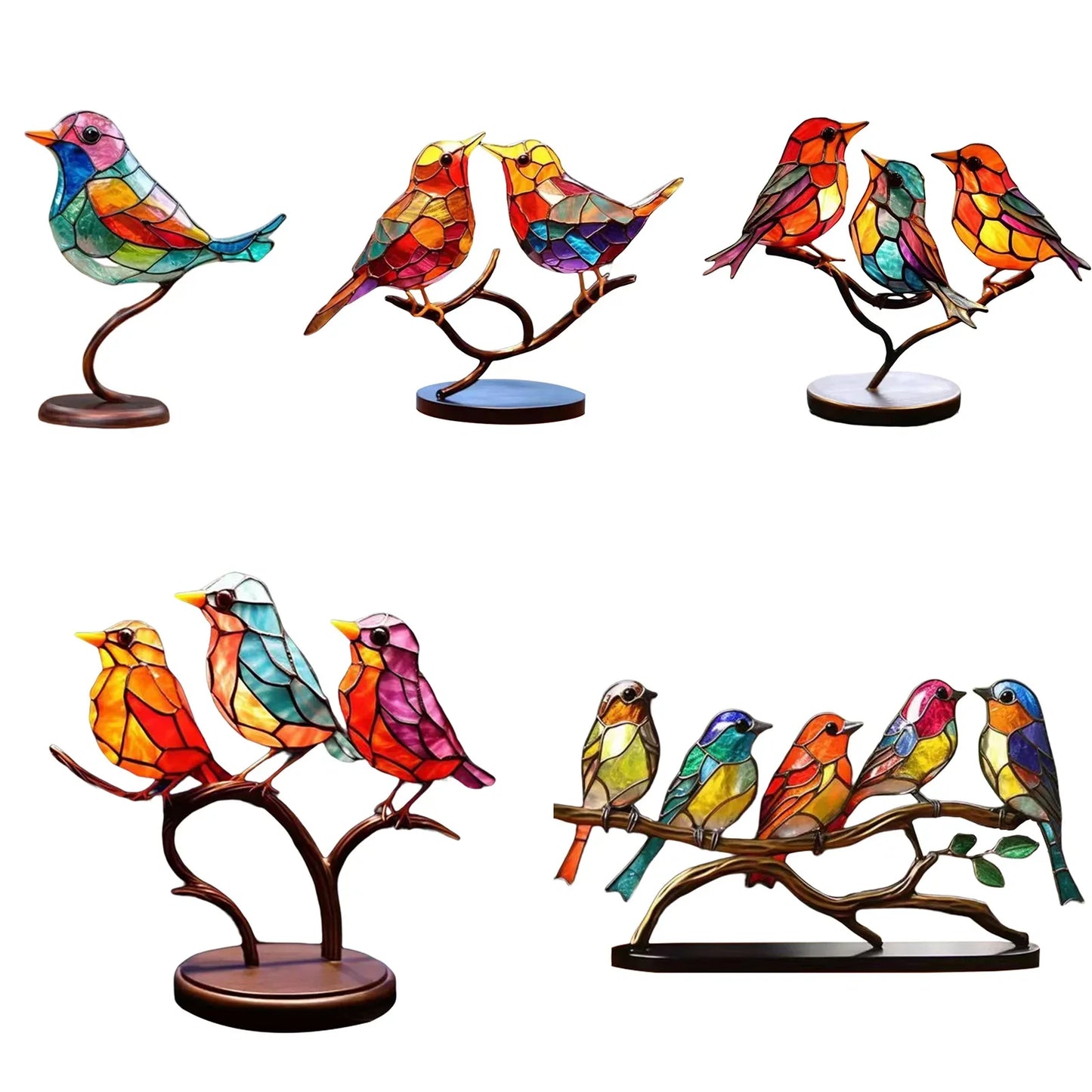 Colorful Birds Figurine Decor