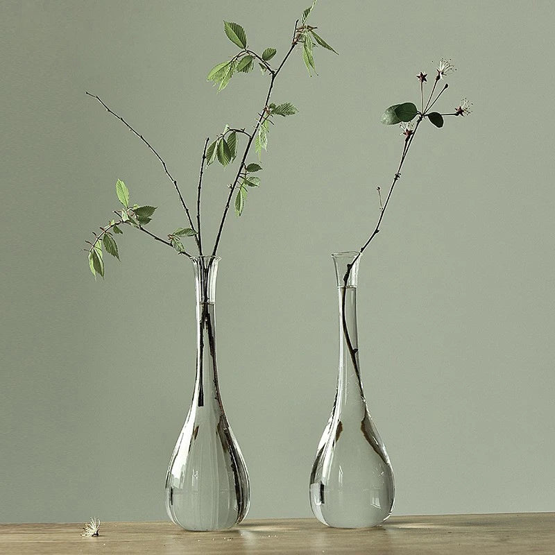 Zen Transparent Glass Vase for Flower Arrangements