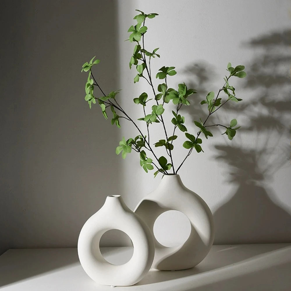 Pure White Ring Vase