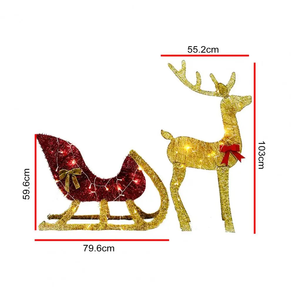 Light-Up Reindeer and Sleigh Yard Ornament