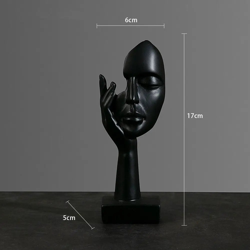 Abstract Resin Face Statue Decor